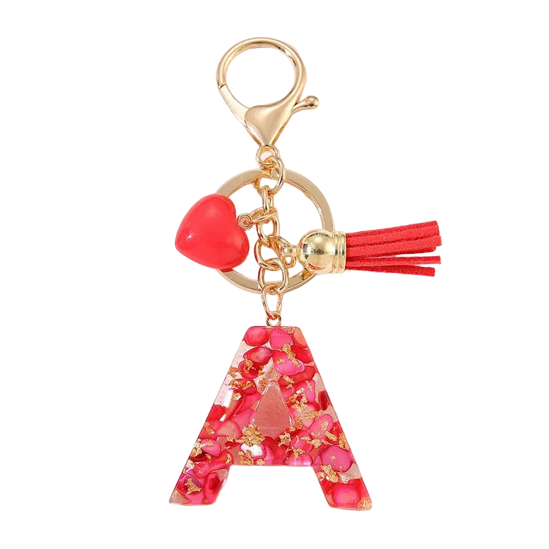 Llavero con Foto Personalizado: Inicial A-Z con Borla para Mujer, Regalo San Valentín