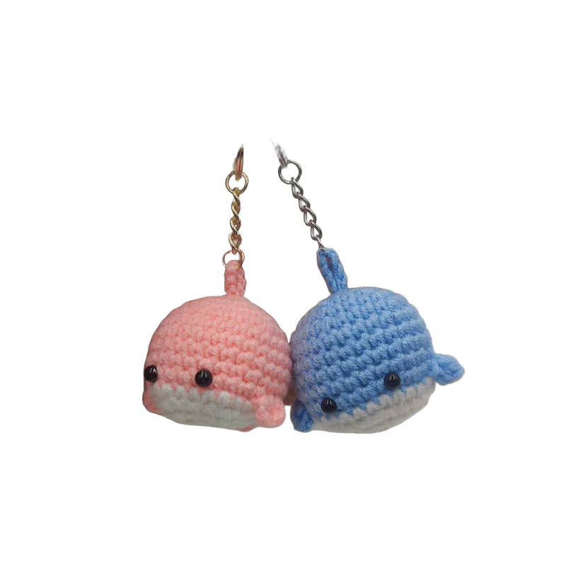 Llavero con Peluche Ballena Tejido a Mano - Accesorio Premium para Bolso y Mochila