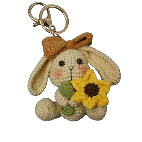Llavero con Peluche Conejito Tejido a Mano - Premium Crochet Paso a Paso