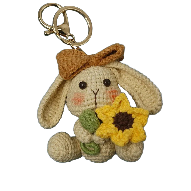 Llavero con Peluche Conejito Tejido a Mano - Premium Crochet Paso a Paso