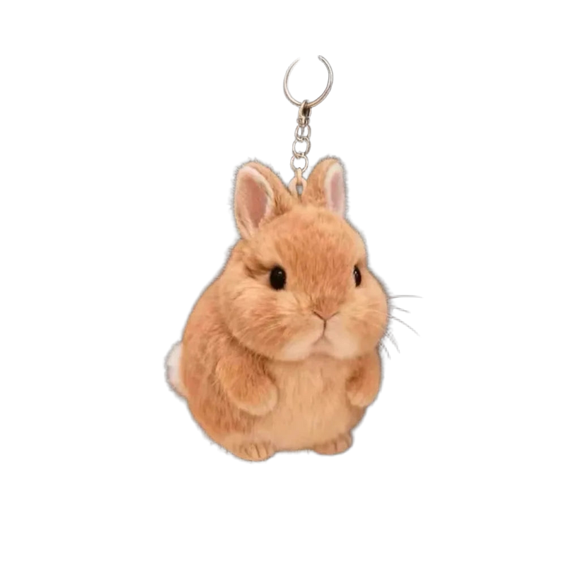 Llavero con Peluche de Conejo Suave y Elegante - Accesorio Premium para Bolso y Mochila
