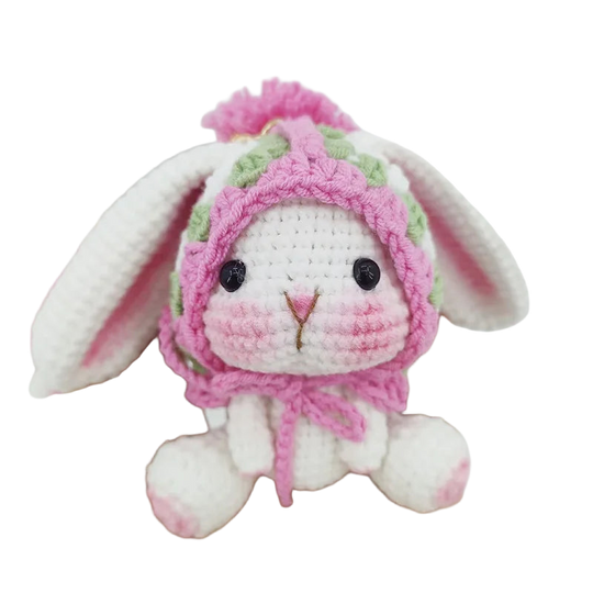 Llavero con Peluche de Conejo Tejido a Mano - Labubu Llavero Precio Premium, Llaveros con Peluches S