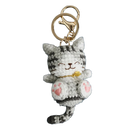 Llavero con peluche de gatito tejido a mano - Muñeco sonriente de crochet, llavero de punto, serie d