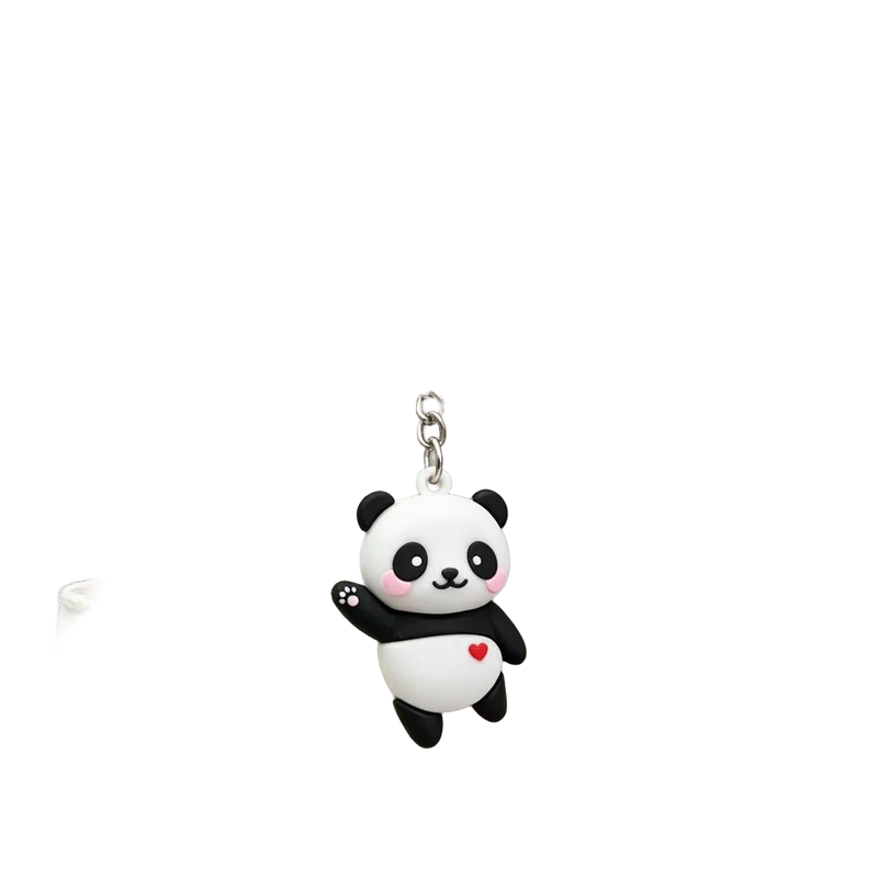 Llavero con peluche Panda Kawaii - Colgante de Bolso Panda con Diseño de Corazón