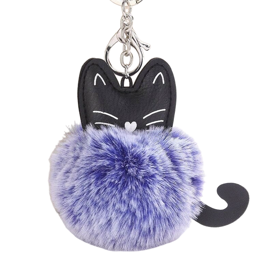 Llavero de Gato con Pompón