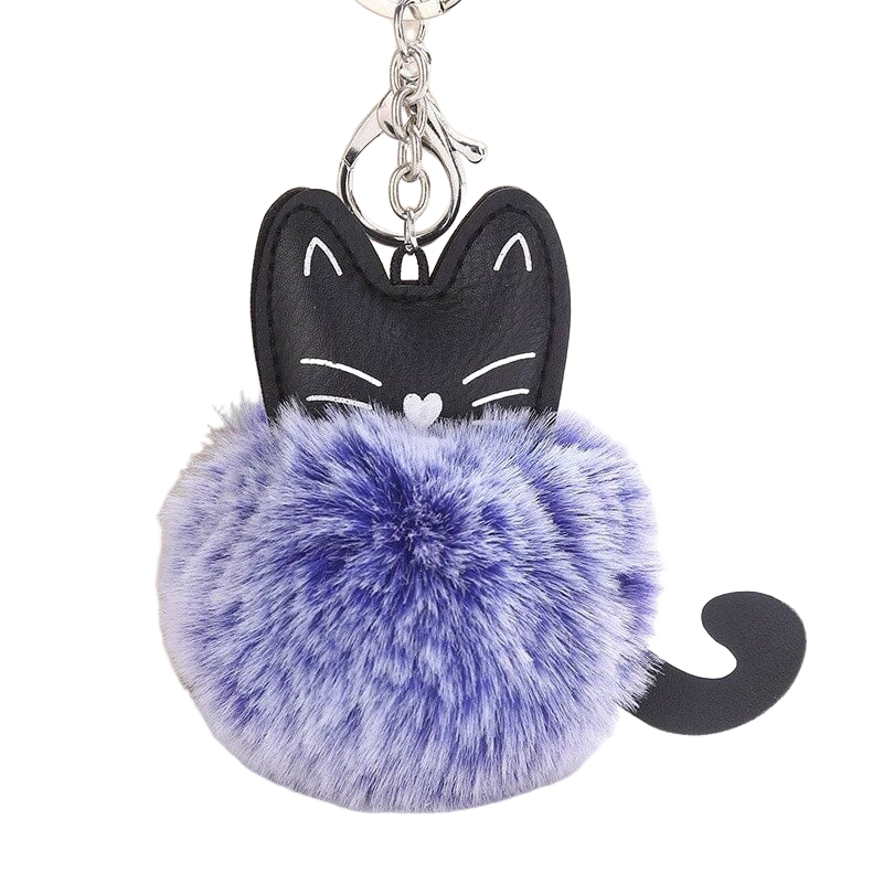 Llavero de Gato con Pompón