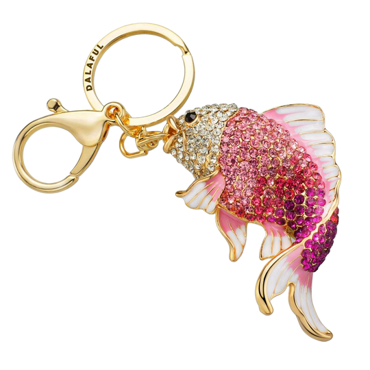 Llavero de Pez Dorado con Brillantes