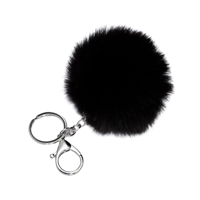 Llavero de Pompón Negro