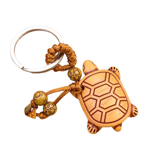 Llavero de Tortuga de Madera