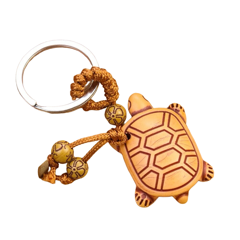 Llavero de Tortuga de Madera