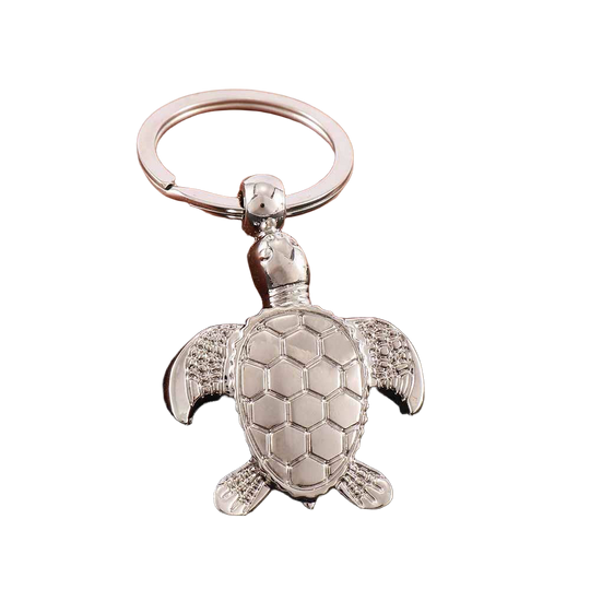 Llavero de Tortuga Plateado