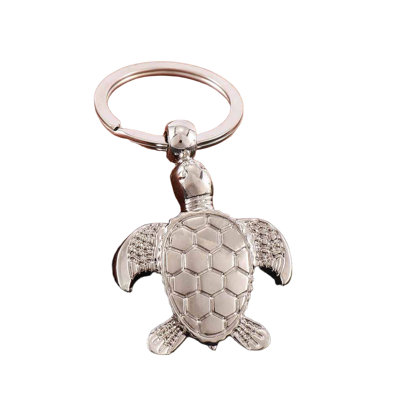 Llavero de Tortuga Plateado