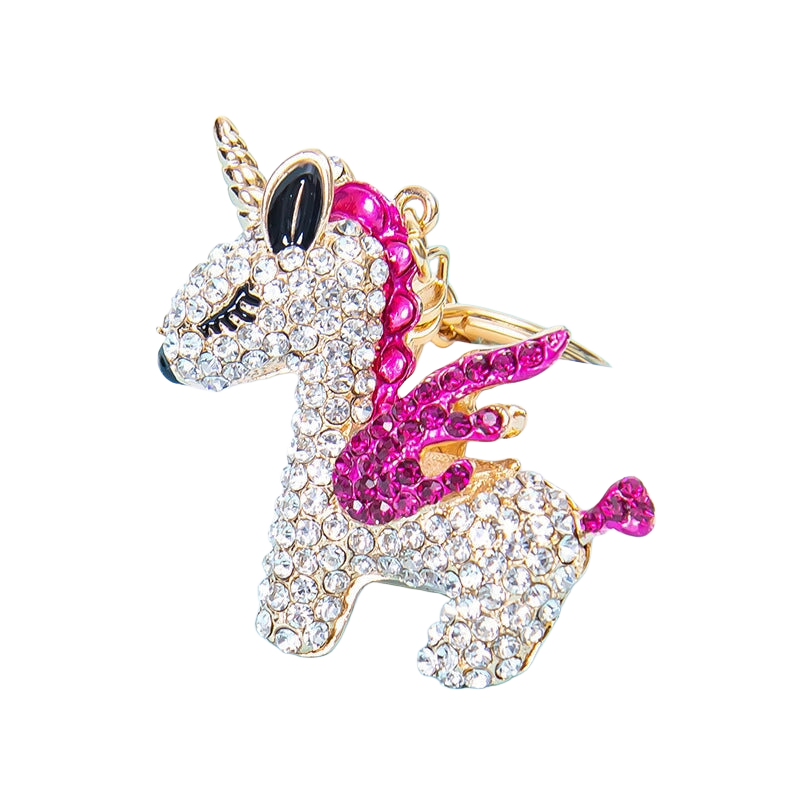 Llavero de Unicornio con Cristales