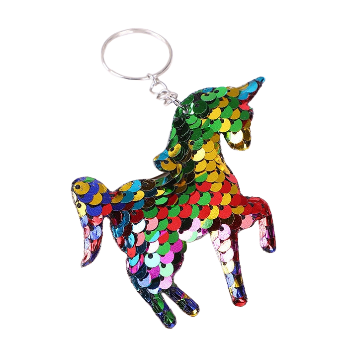 Llavero de Unicornio con Purpurina