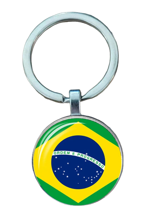 Llavero Metal Bandera Sudamérica Brasil Chile Argentina Perú Colombia - Recuerdo Turístico Premium
