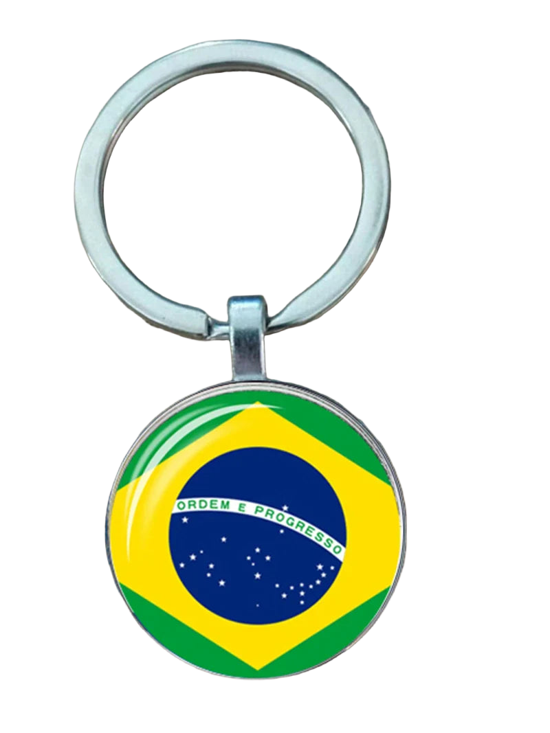 Llavero Metal Bandera Sudamérica Brasil Chile Argentina Perú Colombia - Recuerdo Turístico Premium