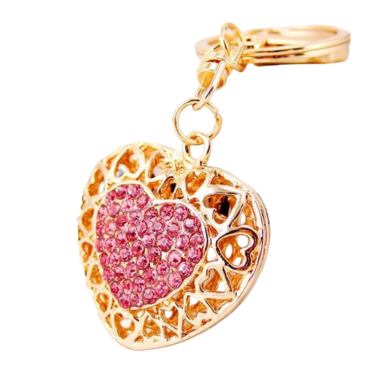 Llavero Original de Corazón con Strass