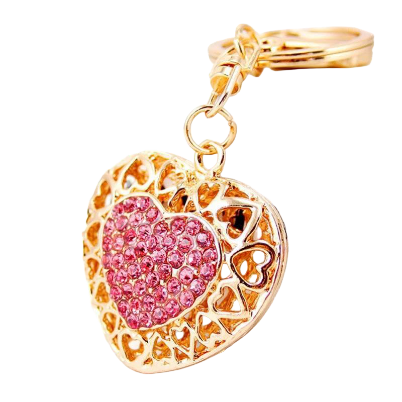 Llavero Original de Corazón con Strass