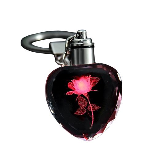 Llavero Original de Cristal de Rosa