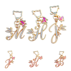 Llavero para Bolso Boutique Angel Iniciales A-Z Mariposa Cristal Metal Charm Colgante Regalo Madre M