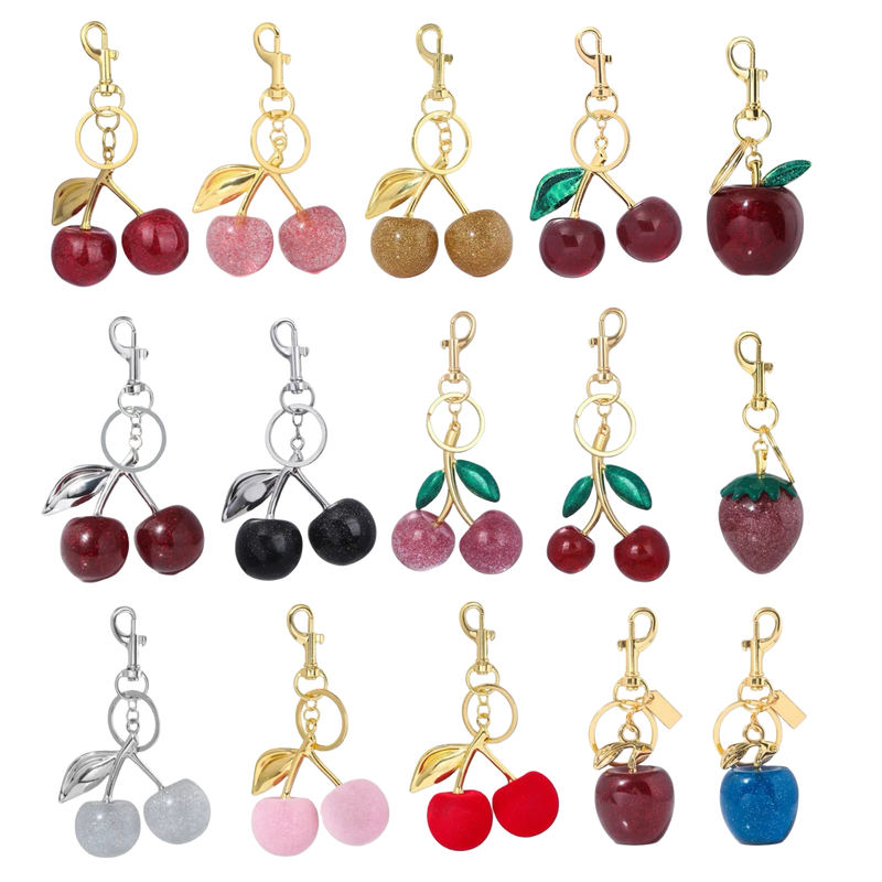 Llavero para Bolso Cereza Roja - Colgante de Frutas de Verano, Accesorio Elegante para Mujer