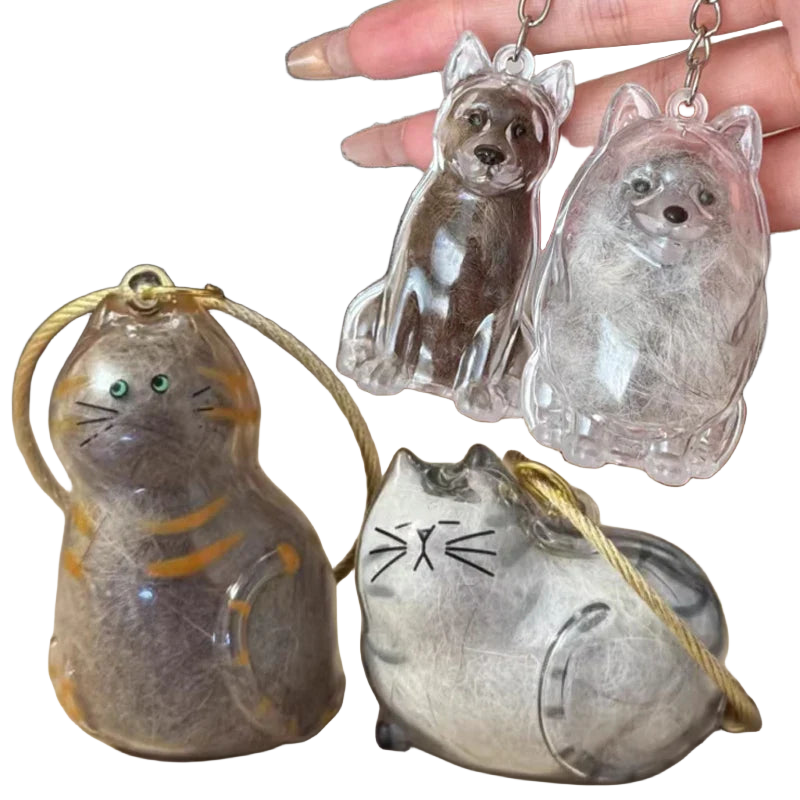 Llavero para Bolso con Cápsula de Mascota - Charm Adorable para Amantes de Perros y Gatos