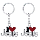 Llavero para Bolso Corazón Religioso I Love Jesus - Colgante de Aleación, Regalo de Fe Cristiana