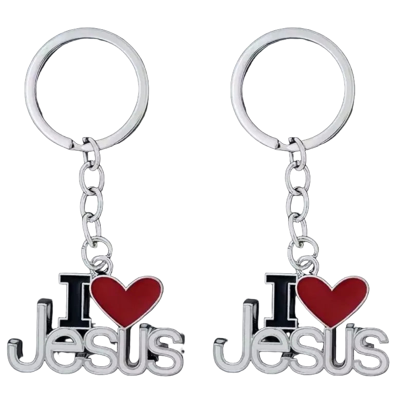 Llavero para Bolso Corazón Religioso I Love Jesus - Colgante de Aleación, Regalo de Fe Cristiana