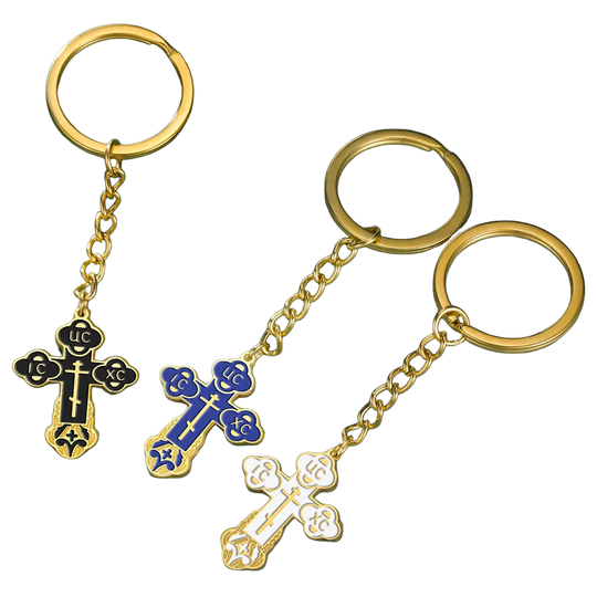 Llavero para Bolso Cruz Ortodoxa Rusa - Charm Elegante y Premium en Acero Inoxidable