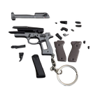 Llavero para Moteros 2025 Pistola Táctica Modelo Aleación 1:4 con Borlas y Caja Transparente - Regal