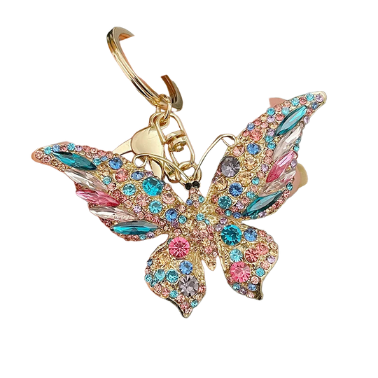 Llavero para Moteros Premium - Easya 2024 Mariposa Lazo Glitter Lujo Accesorio Moto