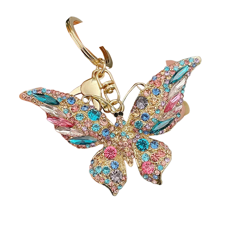 Llavero para Moteros Premium - Easya 2024 Mariposa Lazo Glitter Lujo Accesorio Moto