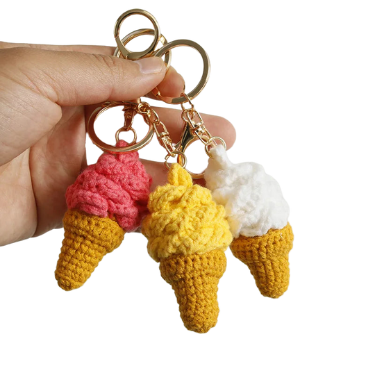 Llavero personalizado de crochet - Mini helado artesanal único