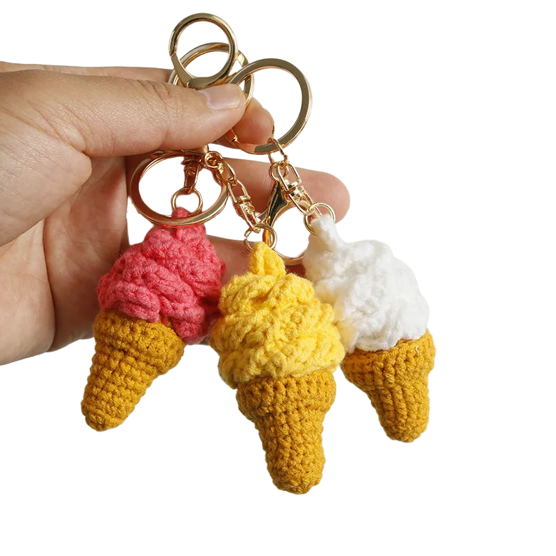 Llavero personalizado de crochet - Mini helado artesanal único