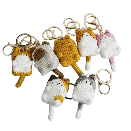 Llavero Personalizado de Gatito Tejido a Mano - Mini Amigurumi Premium para Bolso