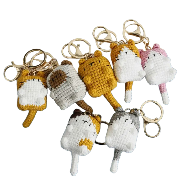 Llavero Personalizado de Gatito Tejido a Mano - Mini Amigurumi Premium para Bolso
