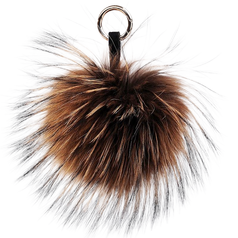 Llavero Pompón de Piel Sintética Nevada