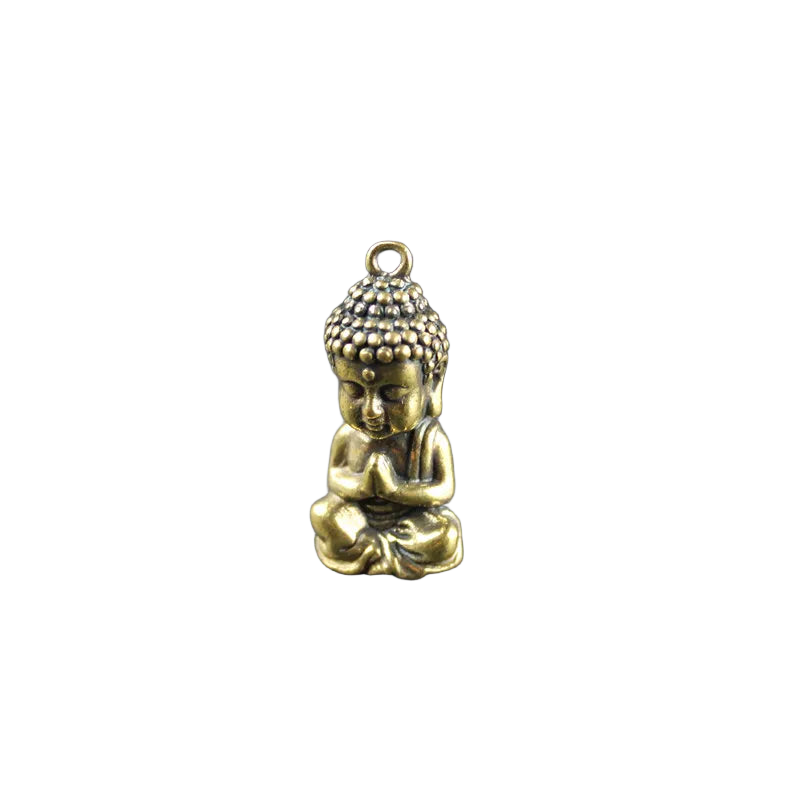 Llavero Private Key de tu Llavero - Estatua Buda Bebé de Latón Vintage, Amuleto de Cobre Puro para N