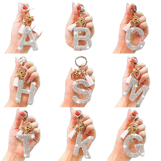 Llaveros Originales para Coche - Abeja con Diamantes y Letras, Colgante Elegante para Llaves