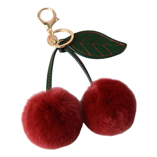 Llaveros Originales para Coche - Conejo Oso Nutria Pompom de Cereza Multicolor - Llavero Coche Premi
