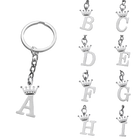 Llaveros Originales para Coche - Corona DIY A-Z Letras Colgante Acero Inoxidable Personalizado Regal
