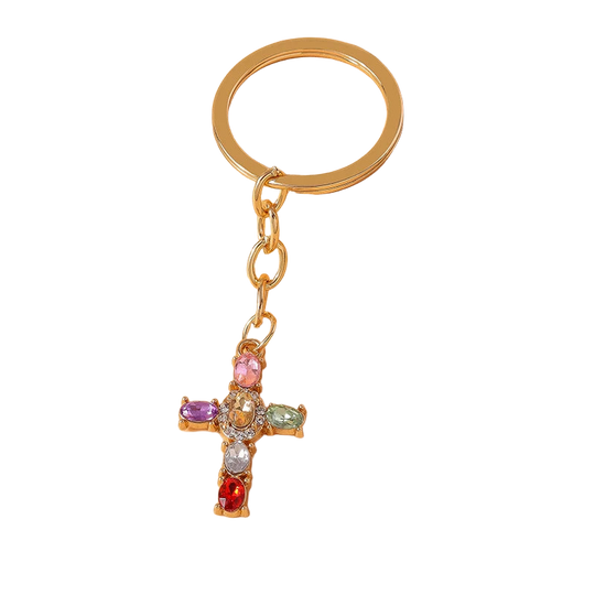 Llaveros originales para coche - Cruz de Cristal Premium para Hombre y Mujer, Llavero Religioso Eleg