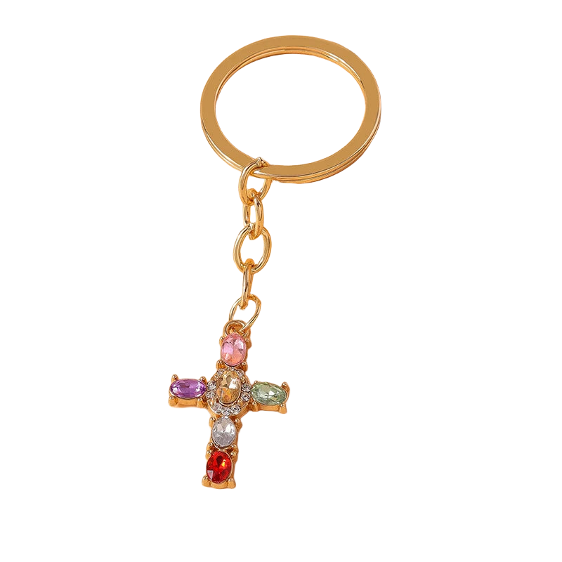 Llaveros originales para coche - Cruz de Cristal Premium para Hombre y Mujer, Llavero Religioso Eleg