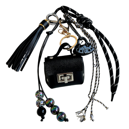 Llaveros Originales para Coche - Elegante Llavero Y2K Negro para Bolso, Llaves de Coche y Móvil, Acc
