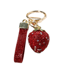 Llaveros Originales para Coche - Fresa de Diamantes Rojos Brillantes, Colgante para Bolso, Llavero E