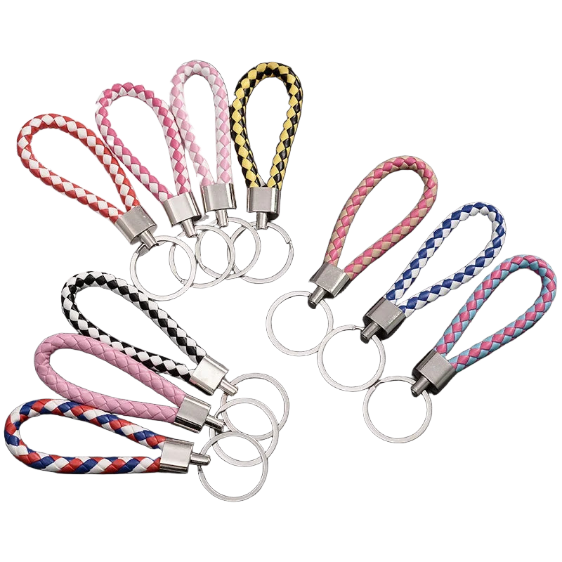 Llaveros originales para coche - Llavero de cuero trenzado hecho a mano, accesorio elegante para bol