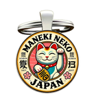 Llaveros Originales para Coche - Maneki Neko Gato de la Suerte Metal Premium Regalo para Mujer
