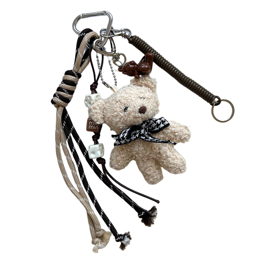 Llaveros Originales para Coche - Osito de Peluche Gris Suave y Tierno
