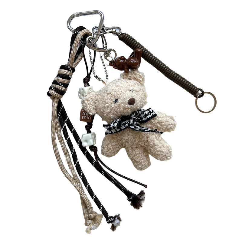 Llaveros Originales para Coche - Osito de Peluche Gris Suave y Tierno