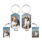 Llaveros Personalizados con Foto - Placa Militar de Acero Inoxidable para Abuelos, Recuerdo Familiar